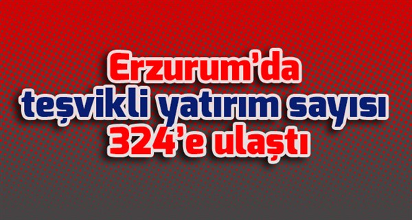 Erzurum’da teşvikli yatırım sayısı 324’e ulaştı