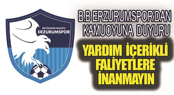 B.B. Erzurumspor’dan açıklama