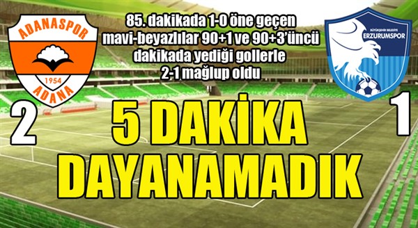 Adanaspor: 2 - Büyükşehir Belediye Erzurumspor: 1