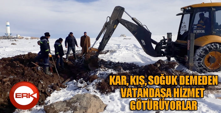 Kar, kış, soğuk demeden vatandaşa hizmet götürüyorlar