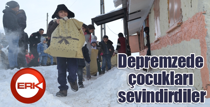 Depremzede çocukları sevindirdiler
