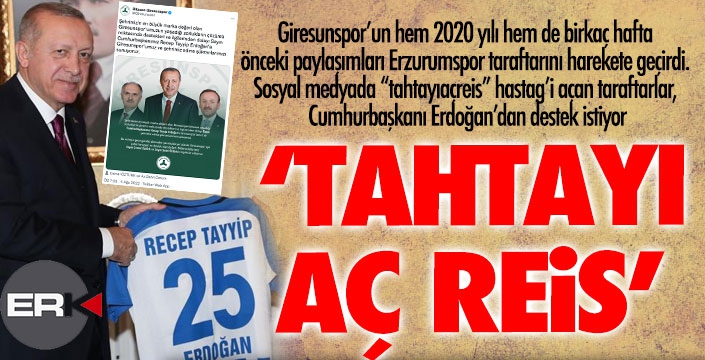 Giresunspor paylaştı, Erzurumspor taraftarı harekete geçti: TAHTAYI AÇ REİS...