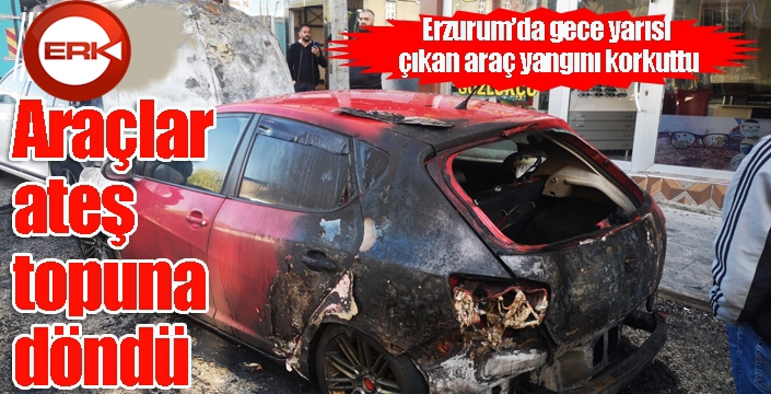 Araçlar ateş topuna döndü