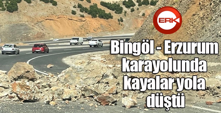 Bingöl - Erzurum karayolunda kayalar yola düştü