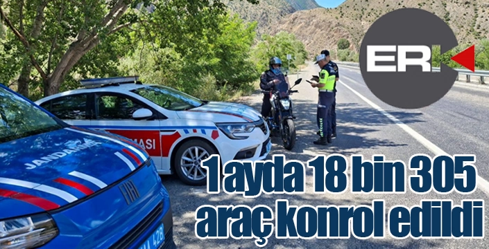 1 Ayda 18 bin 305 araç kontrol edildi...