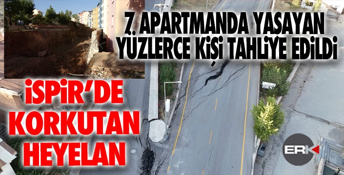 İspir'de korkutan heyelan... 7 bina tahliye edildi...