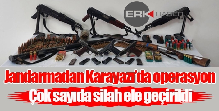 Jandarmadan Karayazı'da operasyon... Çok sayıda silah ele geçirildi...