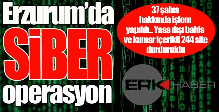 Erzurum'da SİBER operasyon...