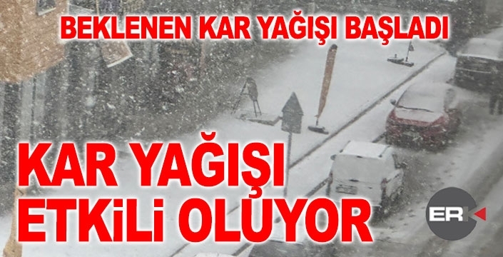 Erzurum'da kar yağışı etkili oluyor
