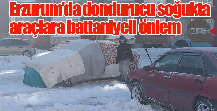 Dondurucu soğukta araçlara battaniyeli önlem