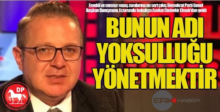 Elmalı: Bunun adı yoksulluğu yönetmektir...