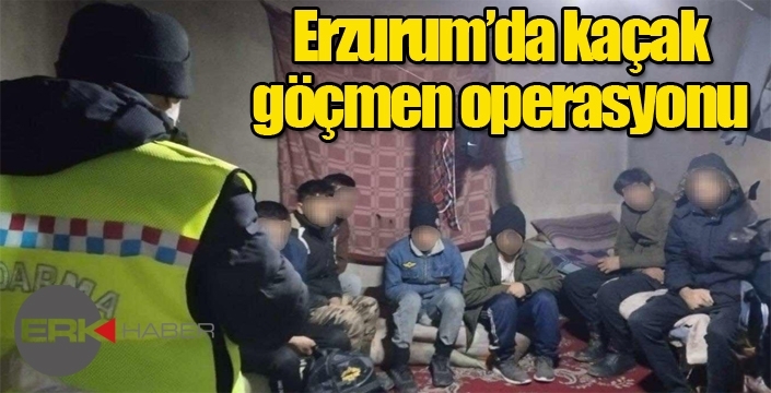 Erzurum'da kaçak göçmen operasyonu...