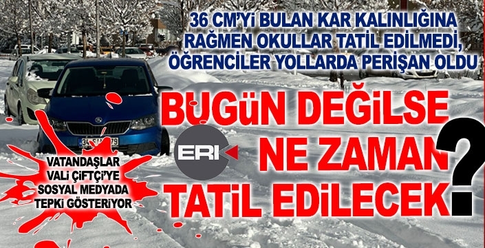 Erzurum’da kar hayatı felç etti... Öğrenciler ve veliler yollarda kaldı