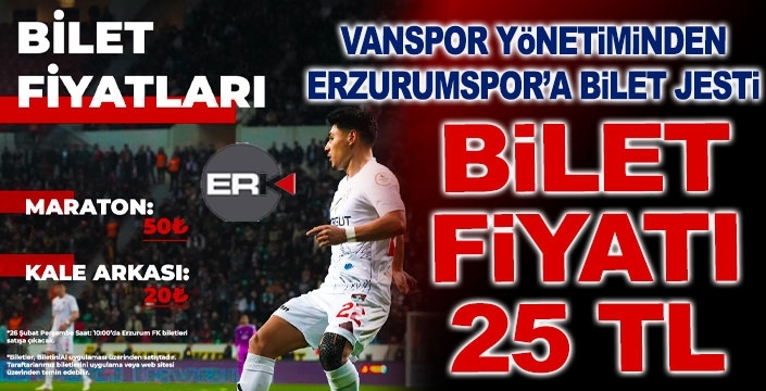 Vanspor'dan Erzurumspor taraftarına bilet jesti