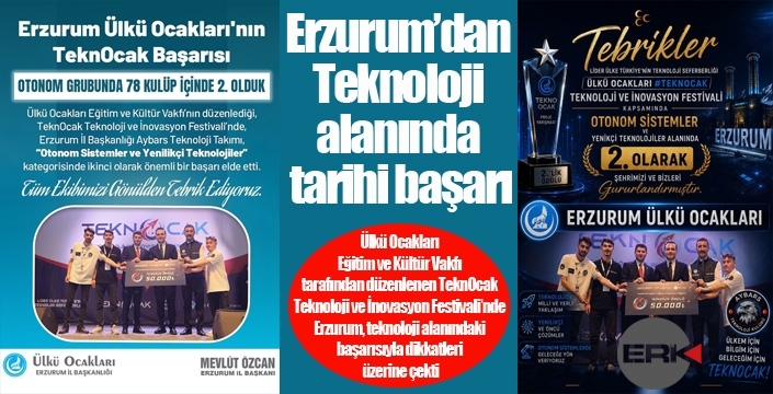 Erzurum’dan Teknoloji alanında tarihi başarı