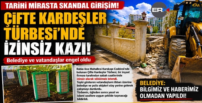 Tepki çeken görüntü: Türbeyi İzinsiz Taşımaya Kalktılar