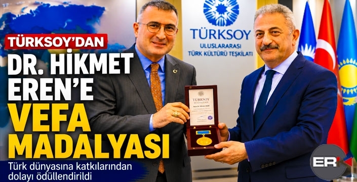 TÜRKSOY’dan EkoAvrasya Vakfı Başkanı Dr. Eren’e vefa madalyası