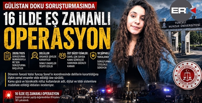 Gülistan Doku soruşturmasında Erzurum merkezli operasyon: 18 gözaltı...